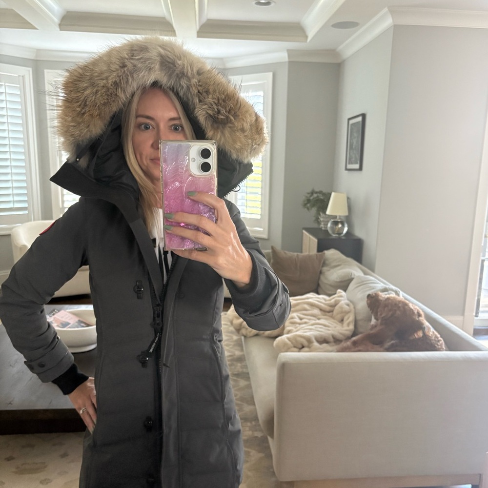 Canada Goose Charcoal Puffer with Fur Hood
